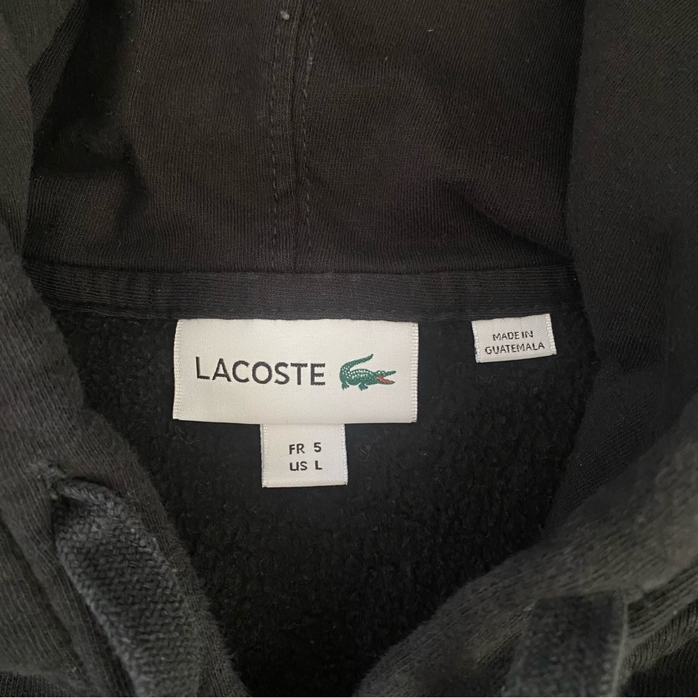 Lacoste Black Fleece Zip-Up Classic Fit Hoodie Green Crocodile Logo Men's Large - Picture 3 of 7